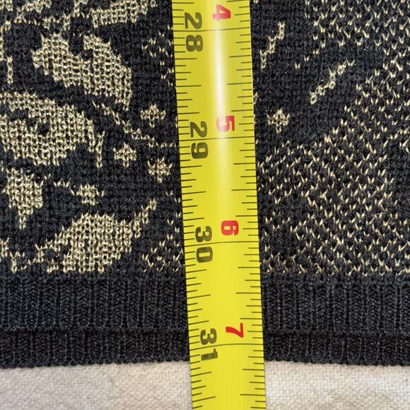Dana Buchman Small Wool + Rayon Black & Gold Floral Pullover Sweater - Picture 6 of 9